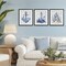 Stupell Industries Ornate Nautical Toile Patterns 3pc Framed Print Under Glass Set, design by Lettered and Lined